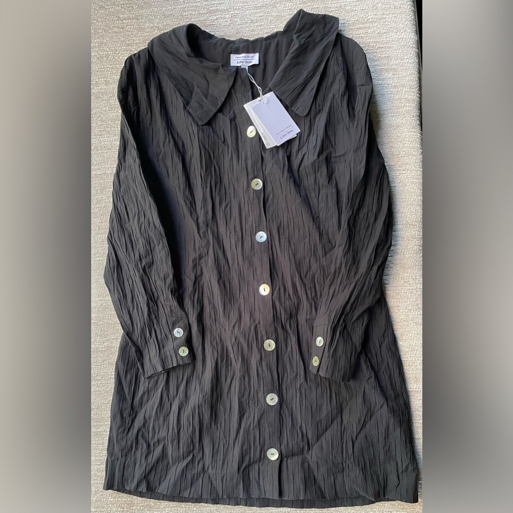 & Other Stories Black Collared Mini Dress NWT
